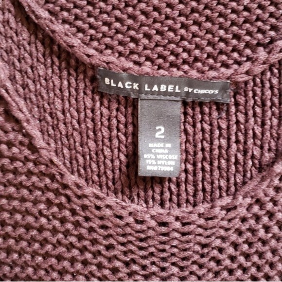 Black Label by Chico's Chocolate Brown Knit Sleeveless Sweater Size 2 - Picture 5 of 11